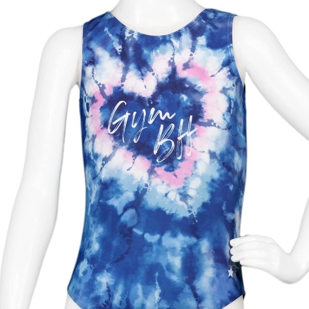 Blue and Pink Tie-Dye Gym BFF Tank Top